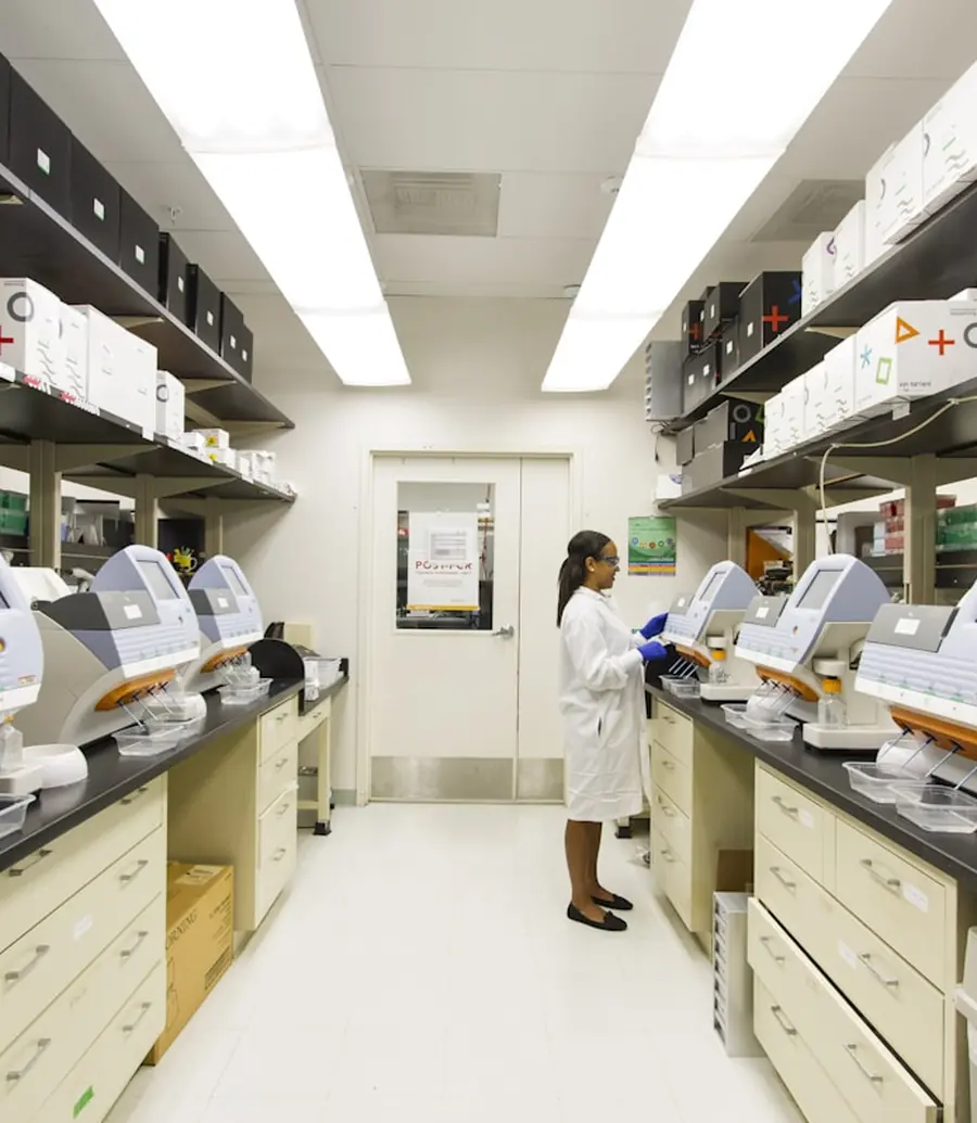 Biotech researcher working in a laboratory